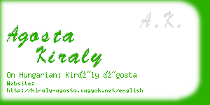 agosta kiraly business card